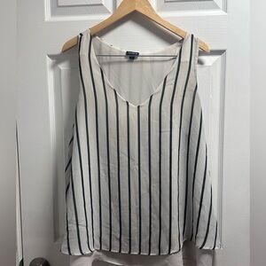 torrid White and Black Vertical Stripe V-Neck Sleeveless Camisole